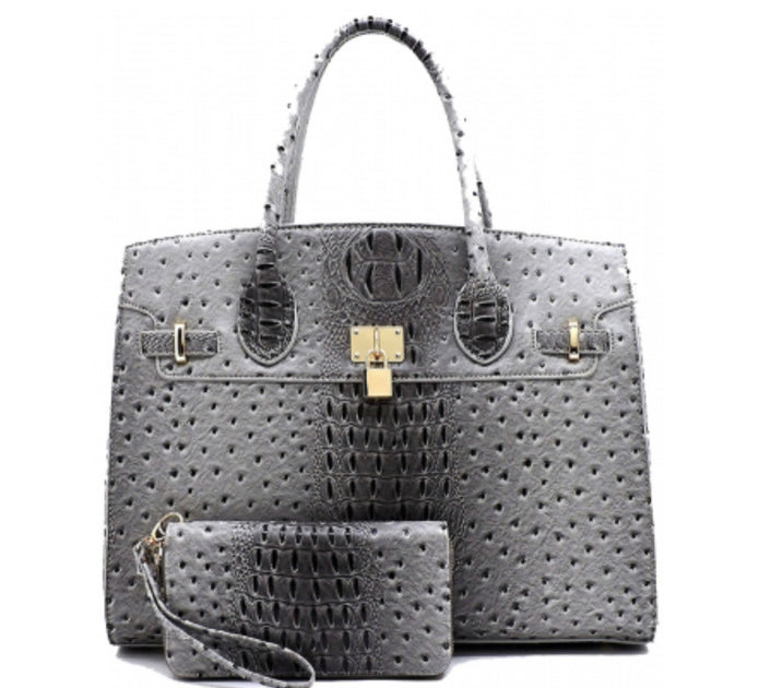 Jane Ostrich Padlock Women's Bag, Briefcase and Document Holder